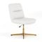 Flash Furniture Chloe Mid-Back White Padded LeatherSoft Armless Office Chair w/Adjustable Height, Gold Frame CH-232174-WH-GLD-GG - alternate 1